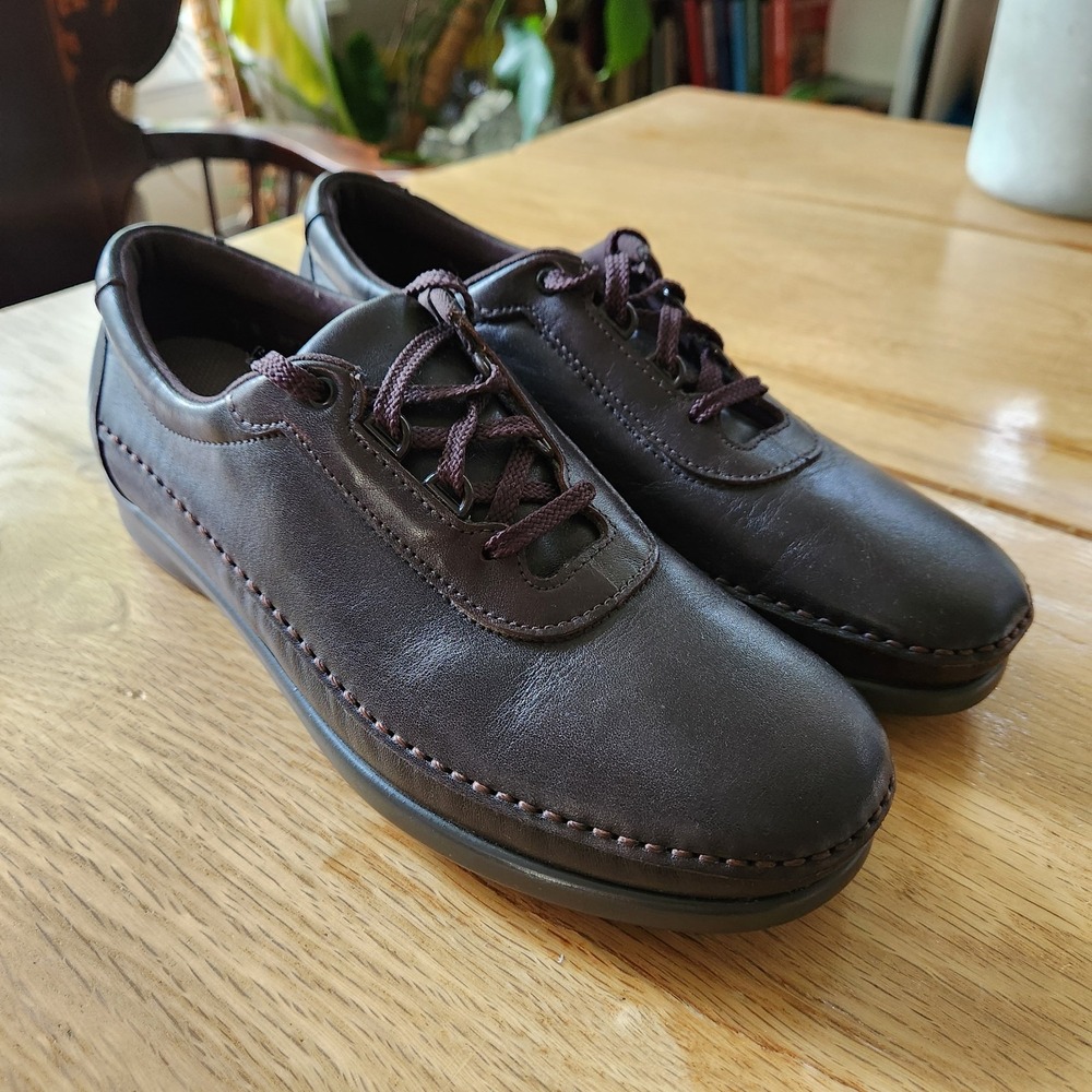 SAS Womens Leather TRAVELER Athletic‎ Oxford Walking Shoes Brown Size 9N